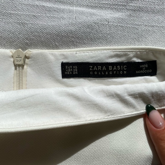 ZARA White Mini Zip Skirt - Picture 3 of 5
